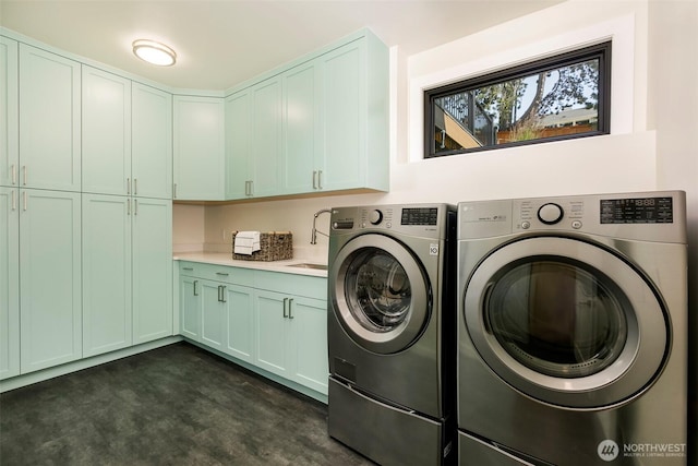11520 3rd Ave NW, Seattle, WA 98177 - laundry area featuring cabinet space and washing machine and dryer