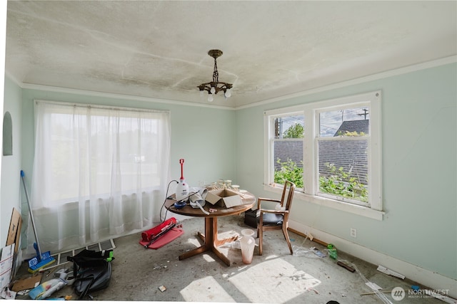 7936 E Main St, Port Orchard, WA 98366 - dining area with crown molding and a chandelier