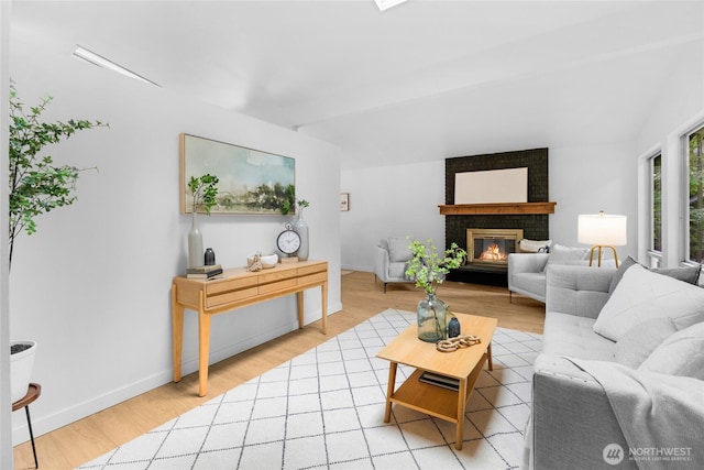20201 45th Dr SE, Bothell, WA 98012 - living area featuring light wood-style flooring and a fireplace