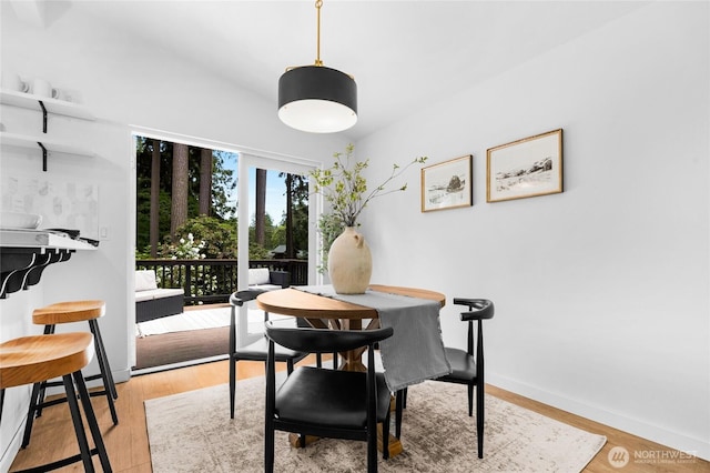 20201 45th Dr SE, Bothell, WA 98012 - dining space featuring light wood-style floors and lofted ceiling