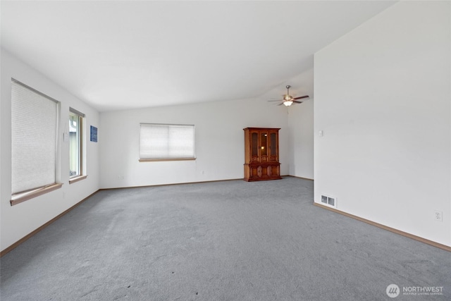 421 E Marion St, Aberdeen, WA 98520 - carpeted empty room with a ceiling fan and lofted ceiling