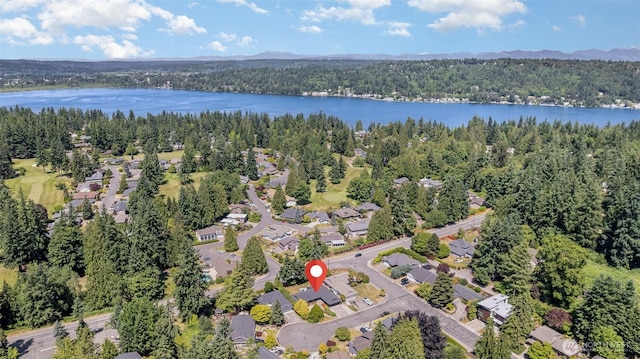 18114 NE 23rd St, Redmond, WA 98052 - aerial view of property and surrounding area with a large body of water and nearby suburban area