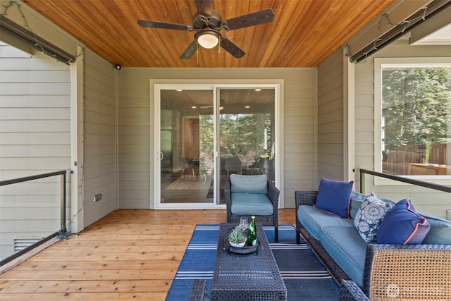 7176 Teal Loop, Gig Harbor, WA 98335 - deck featuring outdoor lounge area and a ceiling fan
