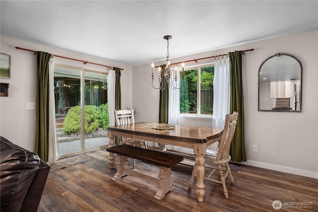 4121 54th Street Ct NW, Gig Harbor, WA 98335 - dining room featuring a chandelier and dark wood-style flooring