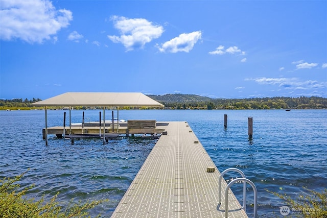 3840 E Mercer Way, Mercer Island, WA 98040 - dock area with a water view and boat lift