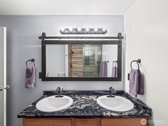 101 E Carols Pl, Belfair, WA 98528 - bathroom with double vanity and a tile shower