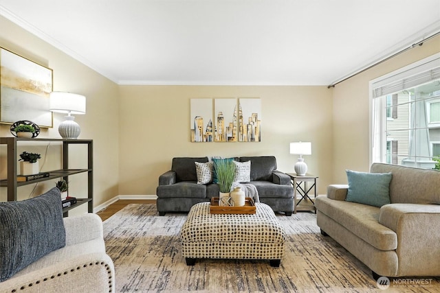 9414 Hancock Ave SE, Snoqualmie, WA 98065 - living room with wood finished floors and crown molding