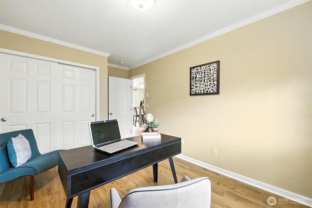 9414 Hancock Ave SE, Snoqualmie, WA 98065 - home office featuring light wood finished floors and ornamental molding