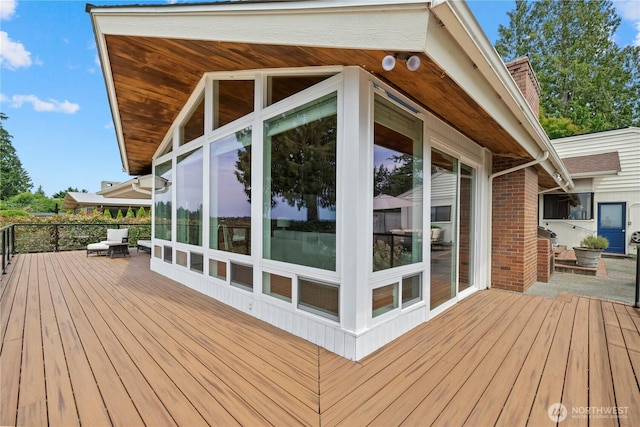 18035 8th Ave NW, Shoreline, WA 98177 - wooden deck with a sunroom