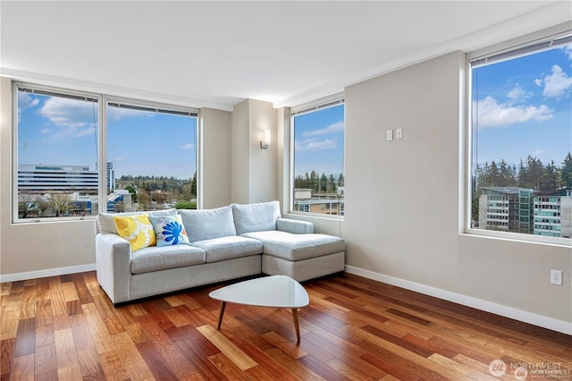 177 107th Ave NE Unit 1012, Bellevue, WA 98004 - living area featuring hardwood / wood-style floors