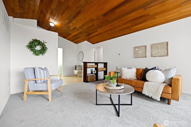 606 N State St, Bellingham, WA 98225 - carpeted living area with wooden ceiling and lofted ceiling