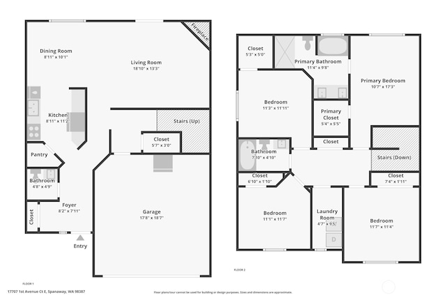 17707 1st Avenue Ct E, Spanaway, WA 98387 - view of property floor plan