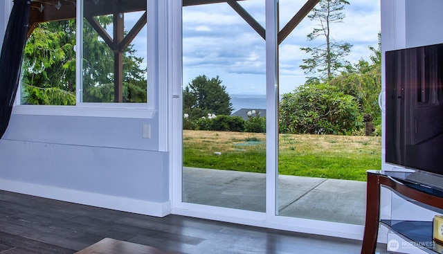 220 Colman Dr, Port Townsend, WA 98368 - doorway with wood finished floors and healthy amount of natural light