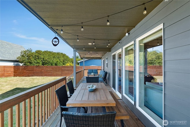 477 Ocean Shores Blvd SW, Ocean Shores, WA 98569 - wooden deck featuring a fenced backyard and outdoor dining space