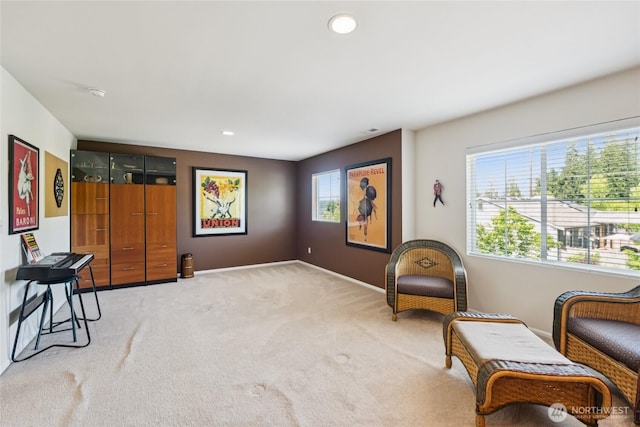 26707 NE 144th Ct, Duvall, WA 98019 - sitting room featuring light carpet and recessed lighting