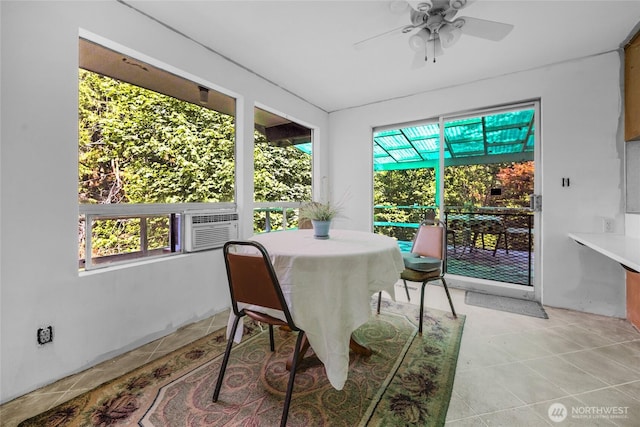 1412 N 40th St, Renton, WA 98056 - dining area with ceiling fan, light tile patterned floors, and healthy amount of natural light