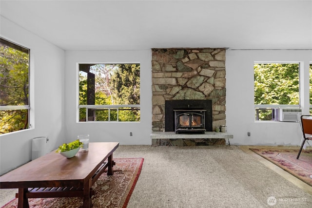1412 N 40th St, Renton, WA 98056 - living room featuring healthy amount of natural light, cooling unit, and carpet floors