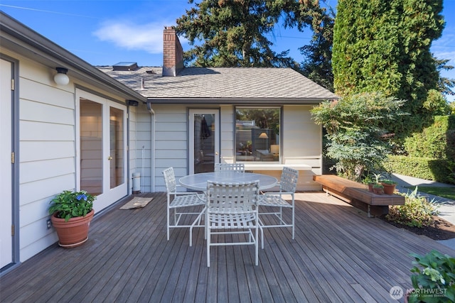 4662 95th Ave NE, Yarrow Point, WA 98004 - wooden terrace featuring outdoor dining space