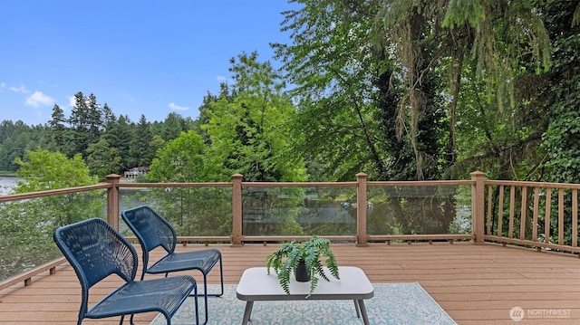 4120 Lake House Ln SE, Olympia, WA 98513 - deck featuring a forest view