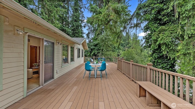 4120 Lake House Ln SE, Olympia, WA 98513 - wooden terrace featuring outdoor dining space