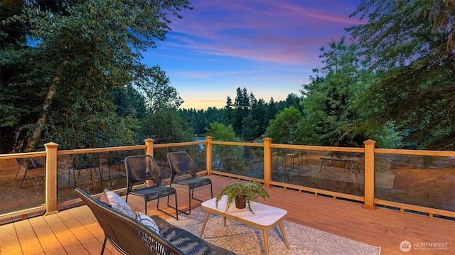 4120 Lake House Ln SE, Olympia, WA 98513 - view of deck at dusk