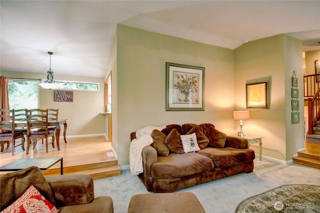 908 185th St SW, Lynnwood, WA 98037 - living room featuring stairway and carpet flooring
