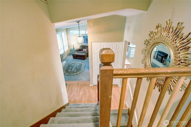 908 185th St SW, Lynnwood, WA 98037 - stairway featuring wood finished floors