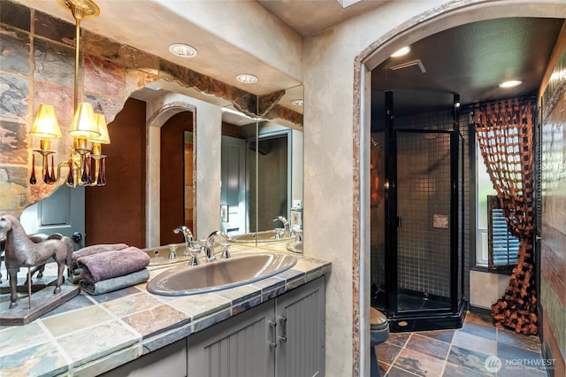 1504 E Lakeshore Dr, Lake Stevens, WA 98258 - bathroom featuring vanity and stone finish flooring