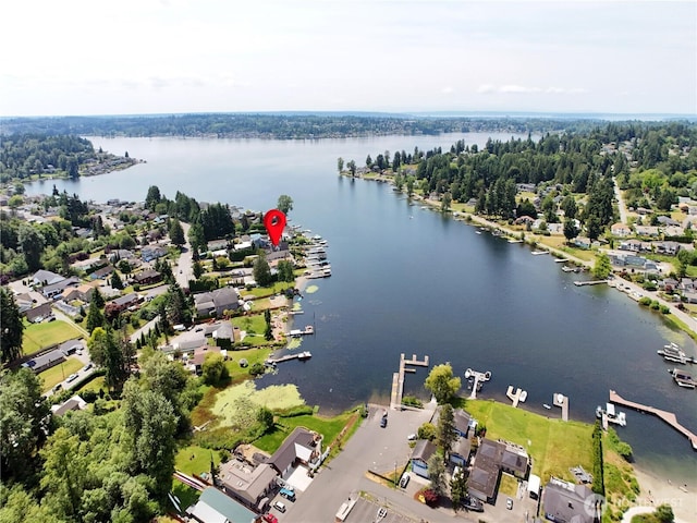 1504 E Lakeshore Dr, Lake Stevens, WA 98258 - aerial perspective of suburban area featuring a nearby body of water