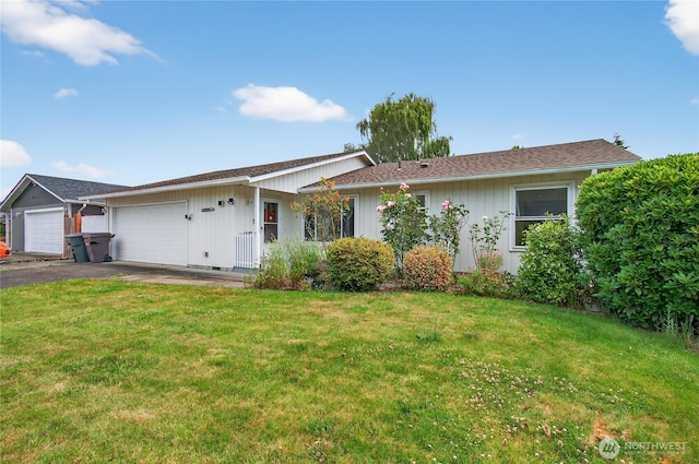 1538 Orchid Ct, Longview, WA 98632 - ranch-style home featuring an attached garage, driveway, and a front lawn