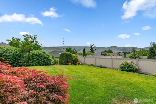 840 Amy Ct, East Wenatchee, WA 98802 - fenced backyard with a mountain view