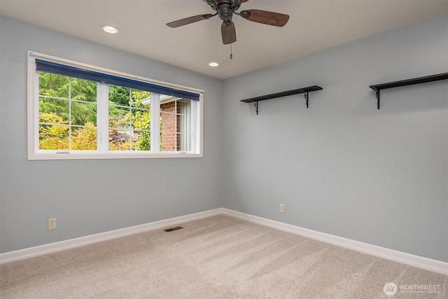2778 142nd Pl NE, Bellevue, WA 98007 - carpeted empty room with a ceiling fan and recessed lighting