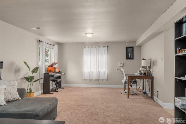 5113 212th St SW, Lynnwood, WA 98036 - carpeted living area with an office area and baseboards