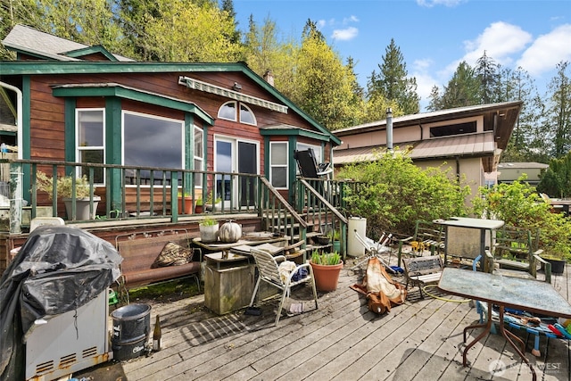 80 E Rose Point Ln, Belfair, WA 98528 - wooden terrace with area for grilling