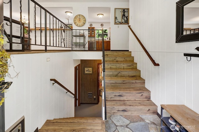2815 Willis St, Bellingham, WA 98225 - stairway featuring wooden walls