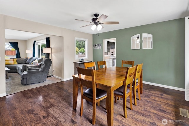825 Main St, Lynden, WA 98267 - dining room featuring wood finished floors and ceiling fan