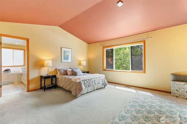 18328 10th Dr SE, Bothell, WA 98012 - carpeted bedroom featuring lofted ceiling and ensuite bathroom