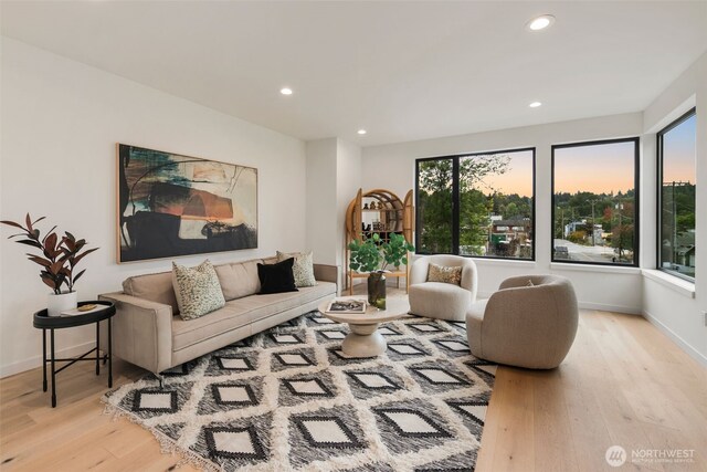 5606 23rd Ave SW, Seattle, WA 98106 - living room with light wood finished floors and recessed lighting