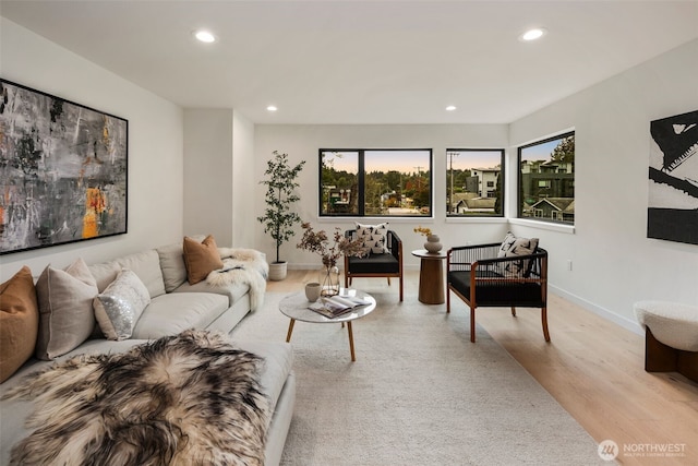 5606 23rd Ave SW, Seattle, WA 98106 - living area with wood finished floors, recessed lighting, and plenty of natural light