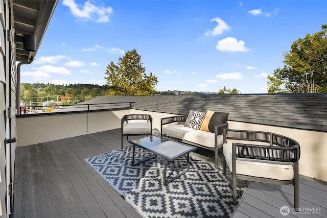 5606 23rd Ave SW, Seattle, WA 98106 - wooden terrace featuring an outdoor hangout area