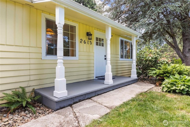 2615 Maytown Rd SW, Olympia, WA 98512 - property entrance featuring a porch and board and batten siding