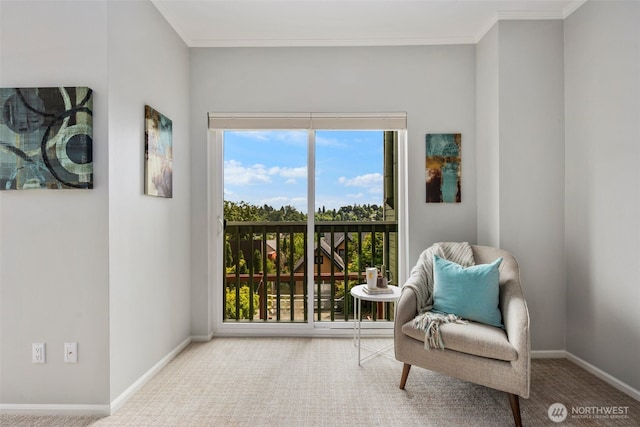 1812 25th Ave Unit C, Seattle, WA 98122 - living area featuring carpet, healthy amount of natural light, and crown molding