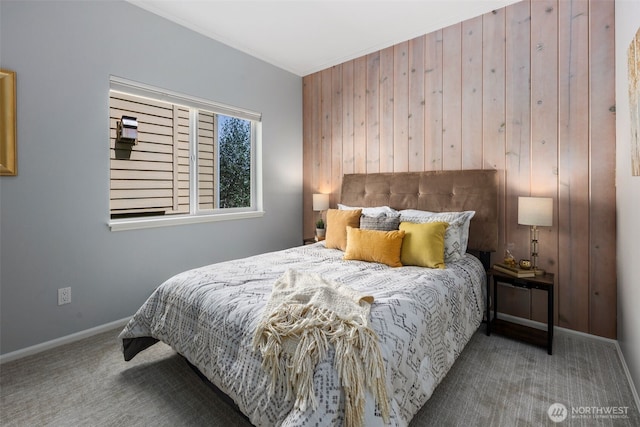 1812 25th Ave Unit C, Seattle, WA 98122 - bedroom with wooden walls, crown molding, and carpet flooring