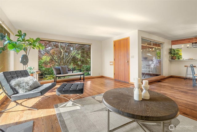 2842 NW 67th St, Seattle, WA 98117 - living area featuring wood finished floors and baseboards