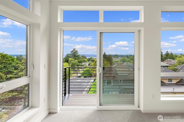 1244 15th Ave E Unit 9, Seattle, WA 98112 - entryway with carpet flooring and a towering ceiling