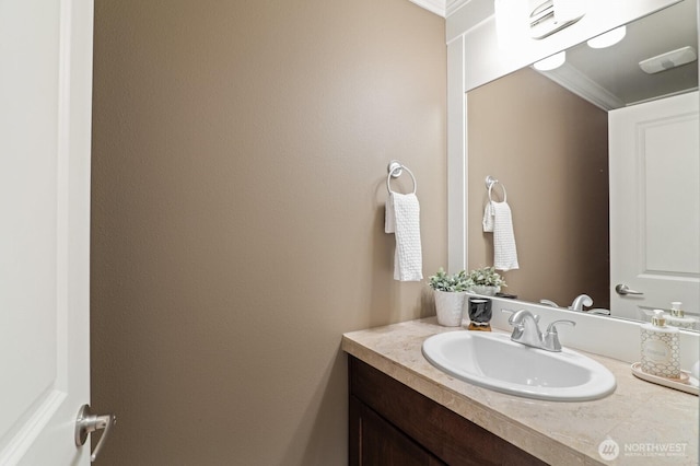 8829 138th Ct SE, Newcastle, WA 98059 - bathroom with vanity and crown molding