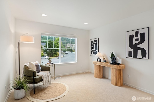 8829 138th Ct SE, Newcastle, WA 98059 - sitting room featuring carpet floors and recessed lighting