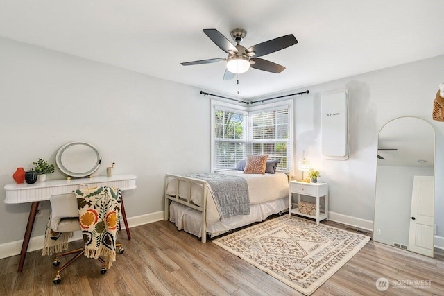 4431 SW Kenyon Pl, Seattle, WA 98136 - bedroom featuring wood finished floors and ceiling fan