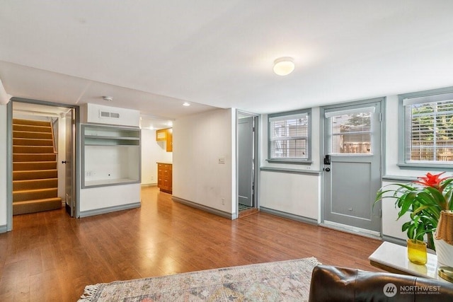 4431 SW Kenyon Pl, Seattle, WA 98136 - living area with wood finished floors and stairs