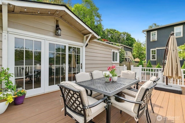 4431 SW Kenyon Pl, Seattle, WA 98136 - wooden terrace featuring outdoor dining space